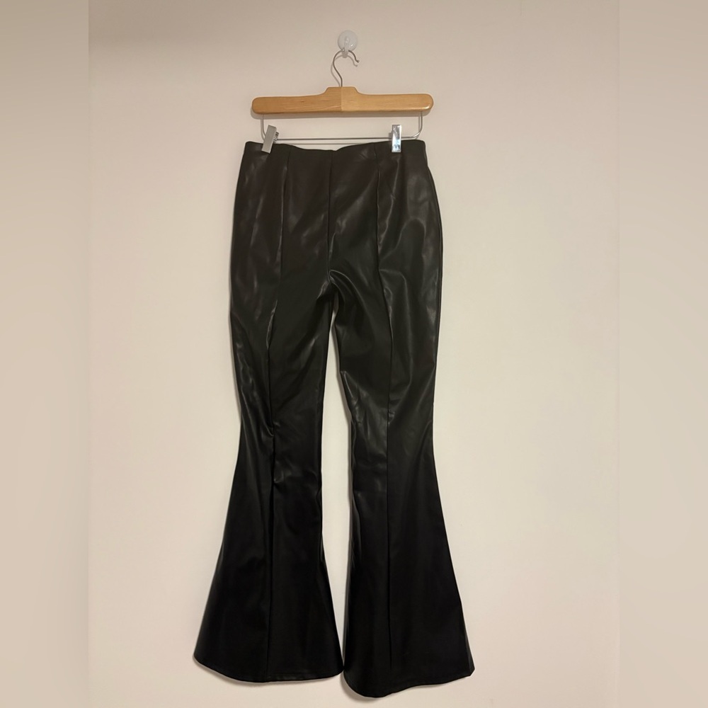 Faux Leather Bell Bottom Pants - Picture 2 of 3